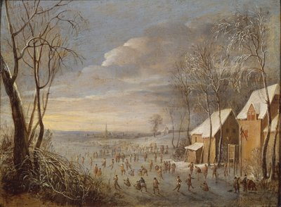 Skating Scene or Snow Effect by Robert van den Hoecke
